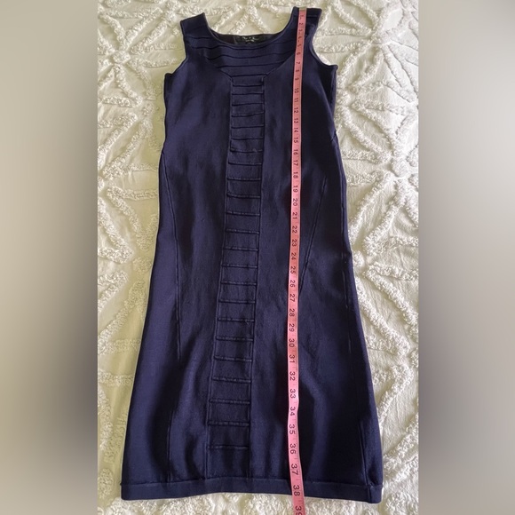 Rag & Bone Indigo Blue Bodycon Textured Fitted Sleeveless Dress Size 6 Medium - Picture 9 of 11